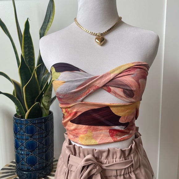 Rust Slinky Printed Twist Bandeau - Picture 7 of 8